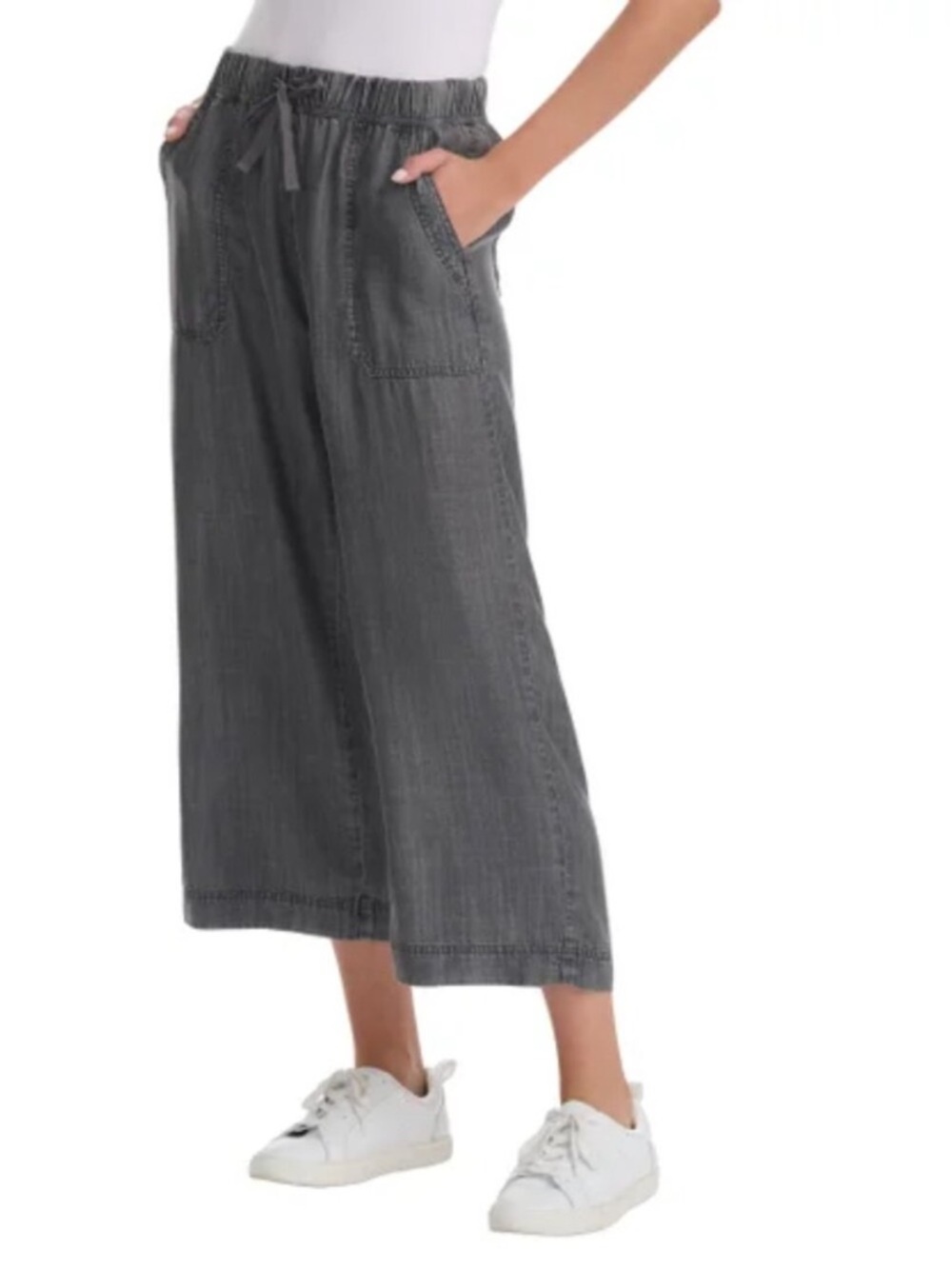 Splendid Women's Wide Leg Crop Pant NWT M Black - Picture 2 of 12